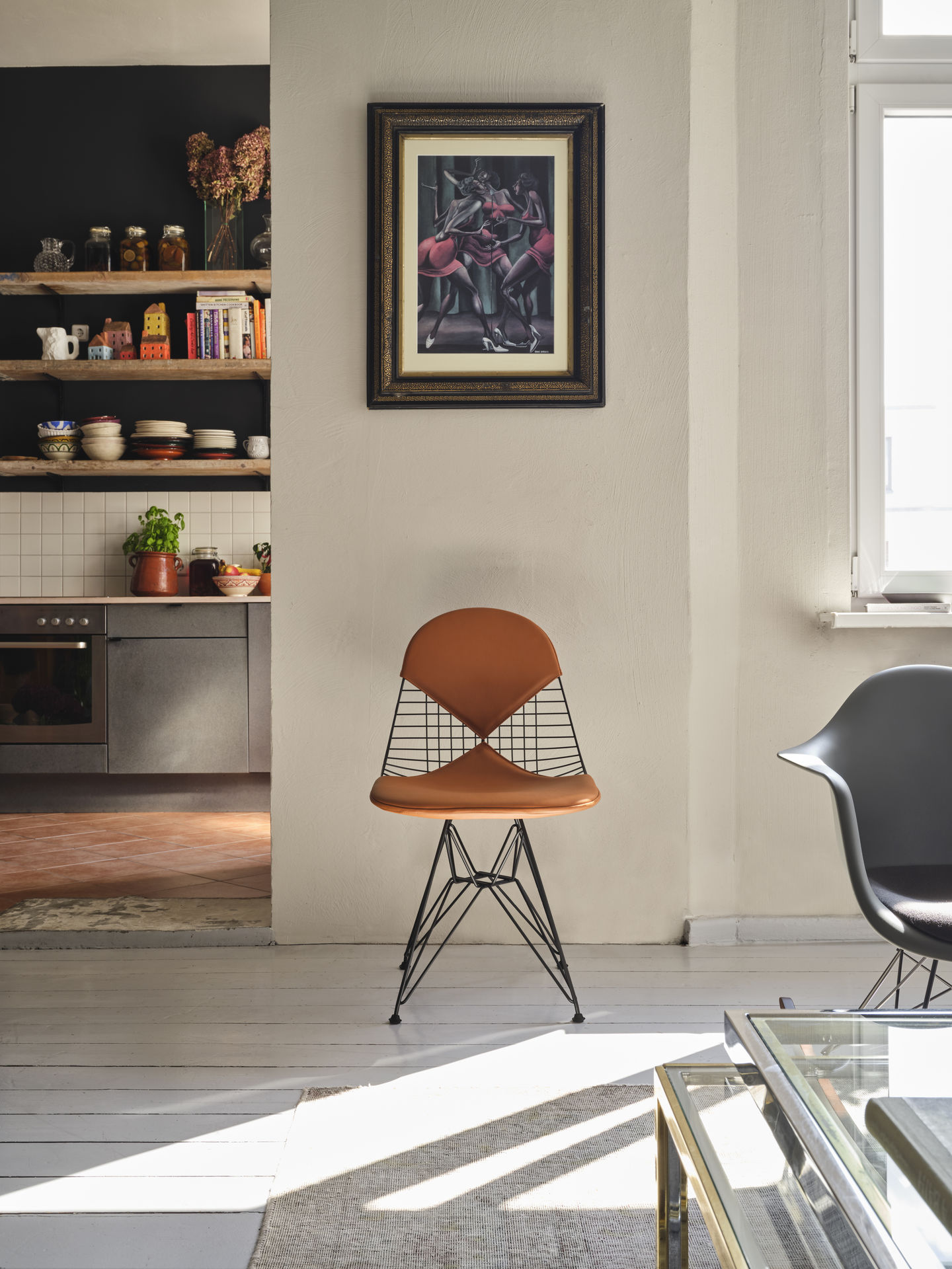 DKR-2 Wire Chair with seat and back cushion Vitra