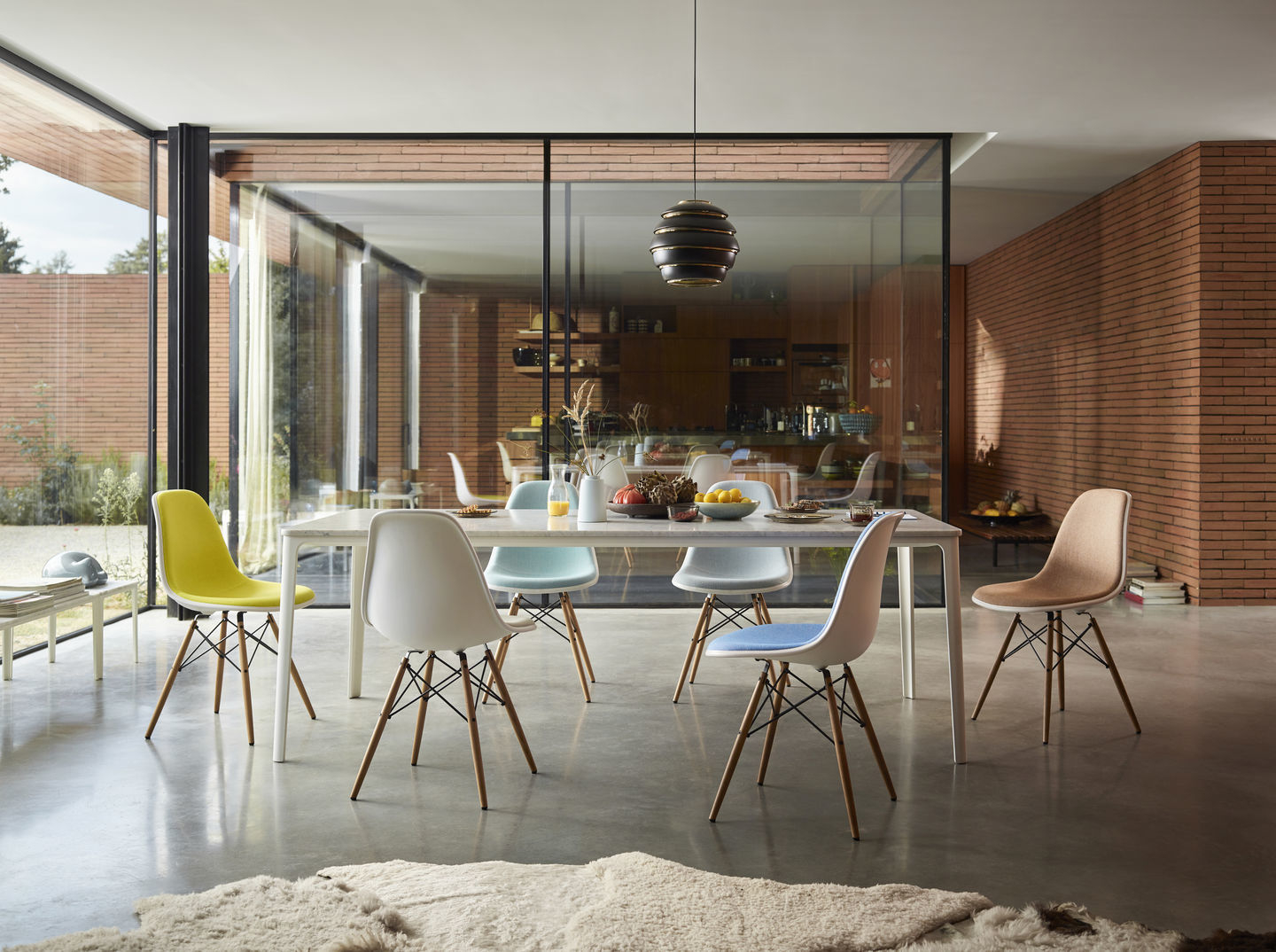 Eames Plastic Side Chair DSW Chair with Seat Cushion Vitra Eames Plastic Side Chair DSW Chair with Seat Cushion Vitra
