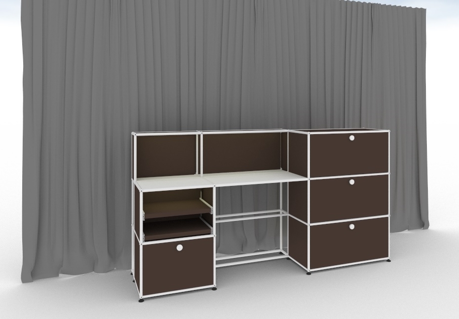 E worktable illuminated brown USM Haller
