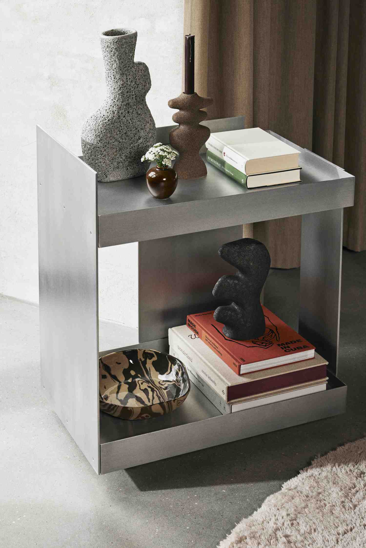 Storage trolley Aluminium serving trolley Ferm Living