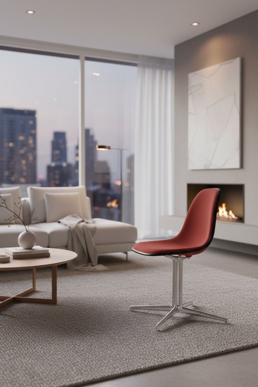 Eames Plastic Side Chair DSL RE Fully Upholstered Chair Vitra