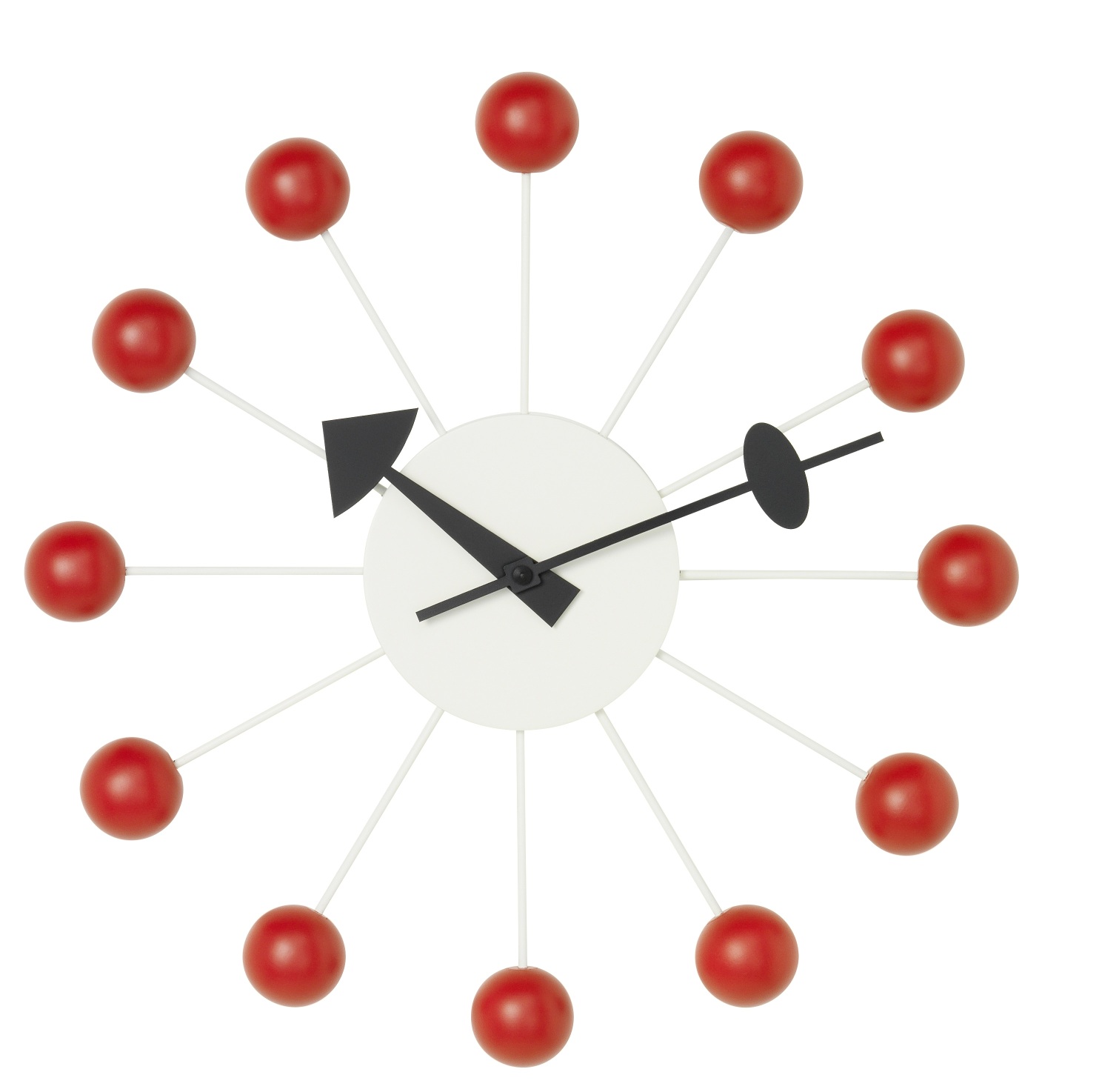 Ball Clock Wall Clock - red Vitra