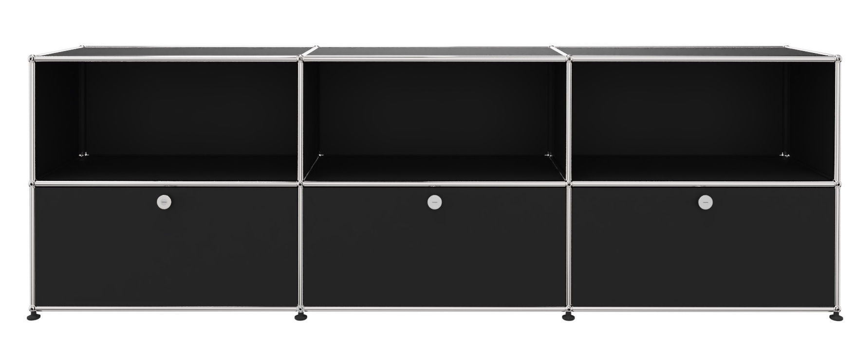 USM Haller Sideboard 3 Open / 3 Flaps Graphite black - FAST DELIVERY    