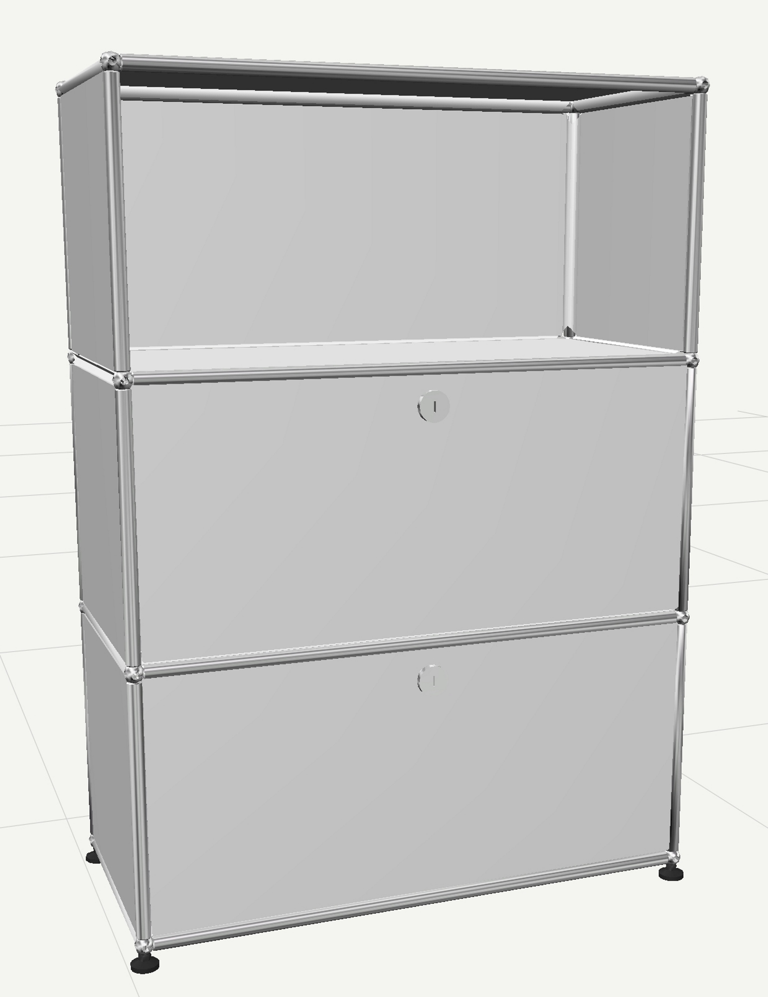 USM Haller Highboard mit 2 Klappen und 1 Fach offen-beige