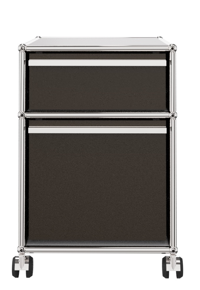 USM Haller Rollcontainer mit Hängeregistratur -braun