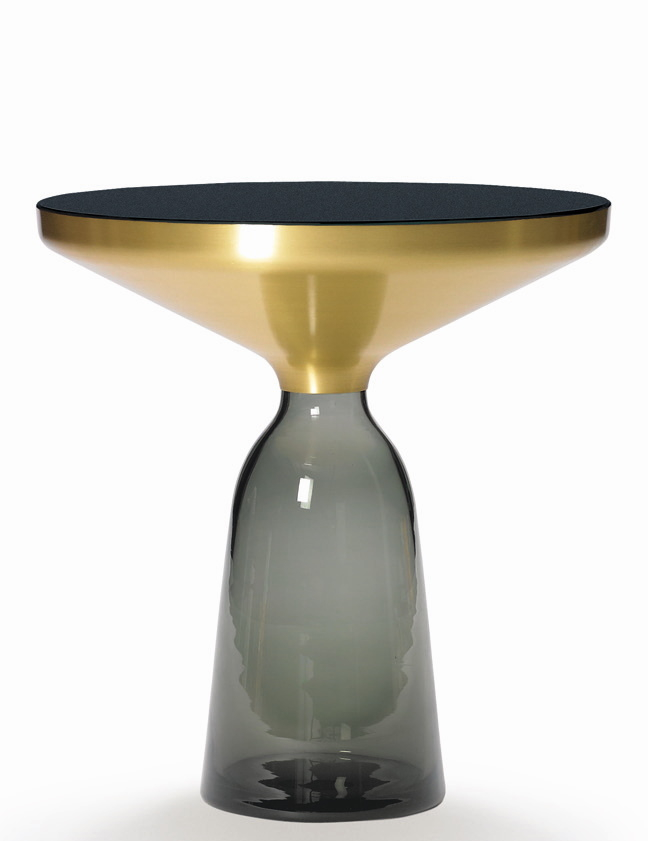 Bell Side Table ClassiCon Brass Quartz-grey