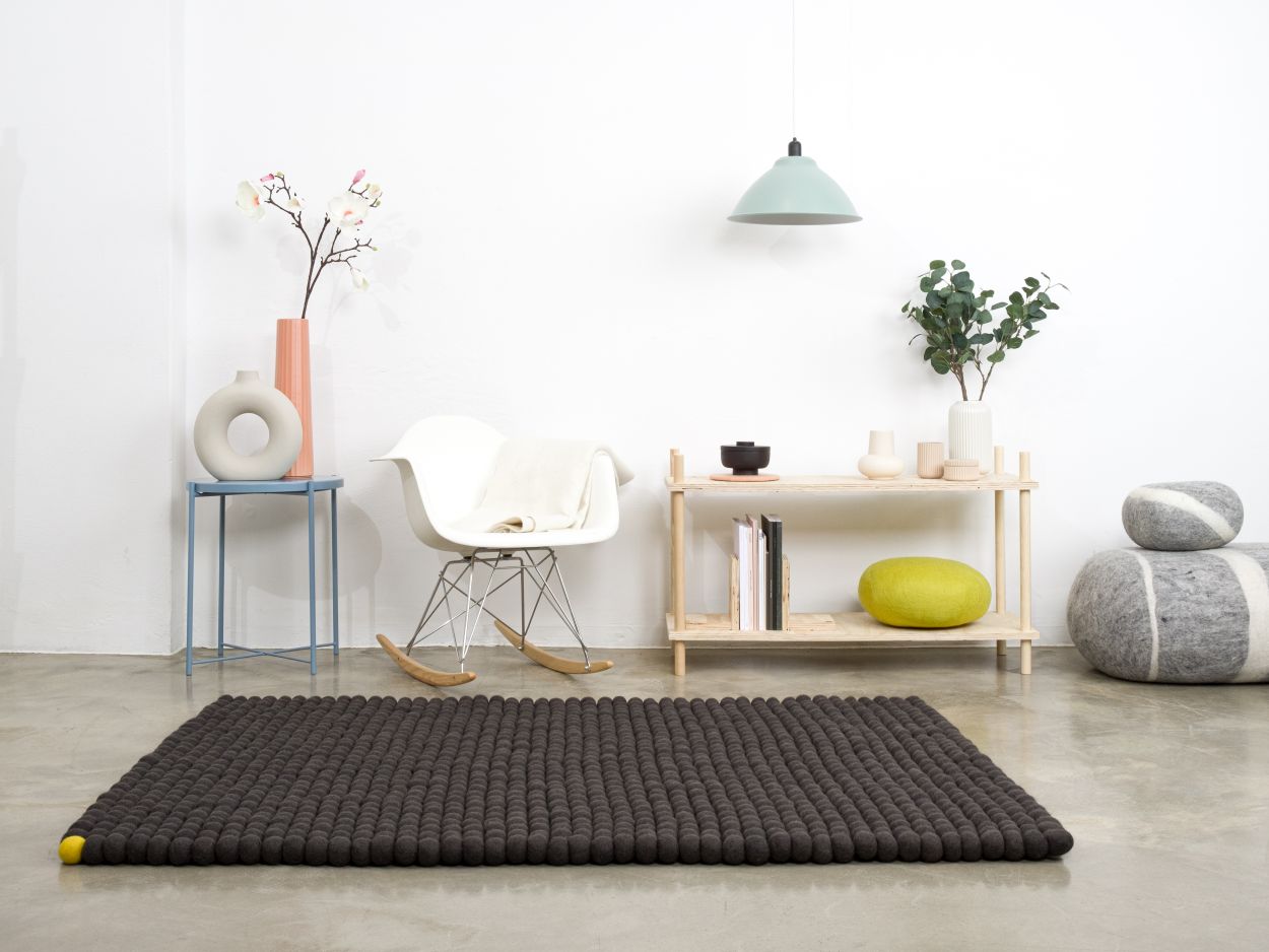 Big One Rectangular Felt carpet 140 x 200 cm myfelt Anthracite