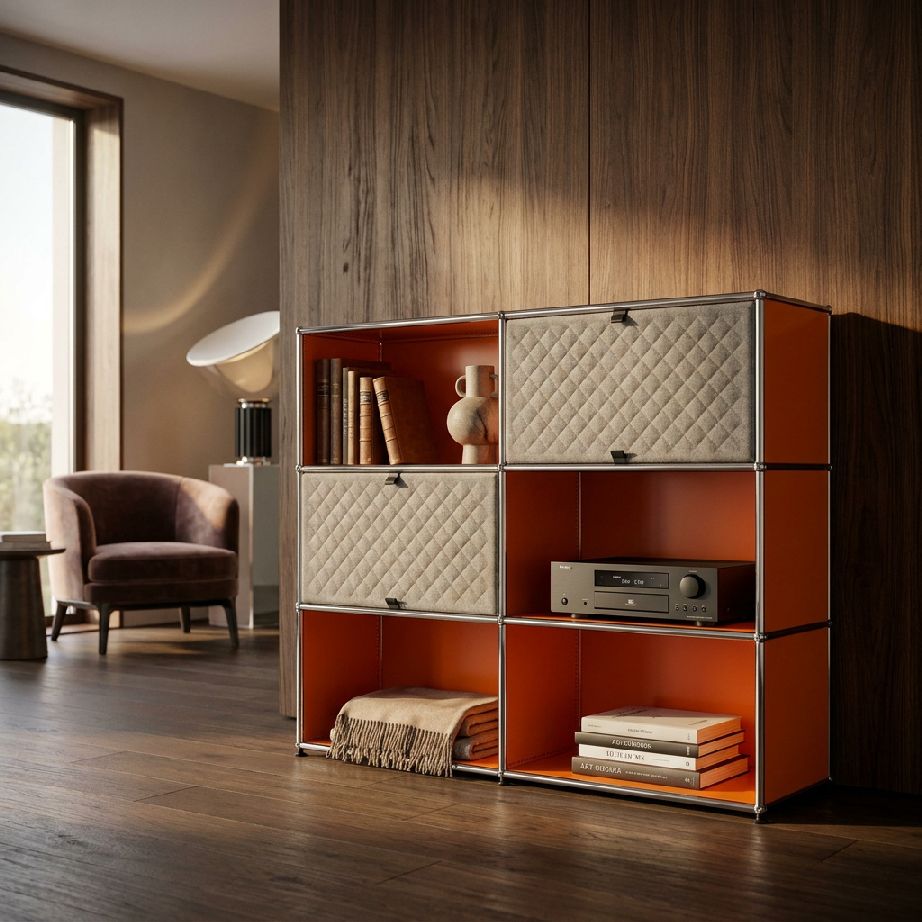 USM Haller Sideboard M66 with Soft Panels Pure White-Taupe