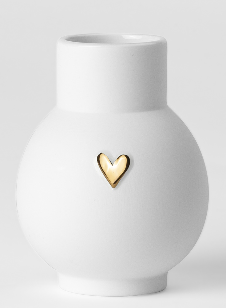 Lovely mini ball vase heart gold wheels