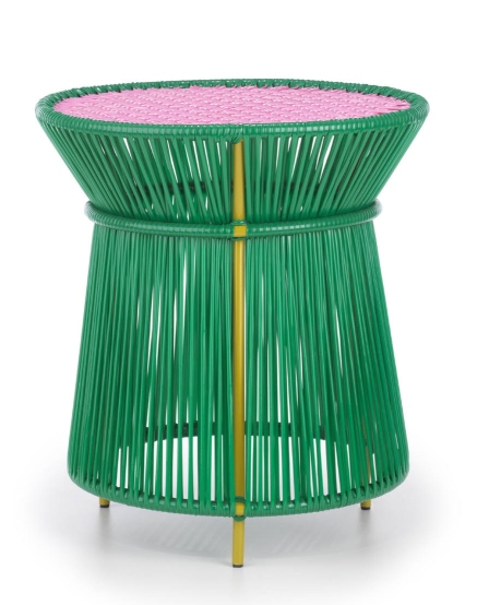 Caribe Tall Side Table Outdoor ames Emerald green / bubblegum pink / curry yellow