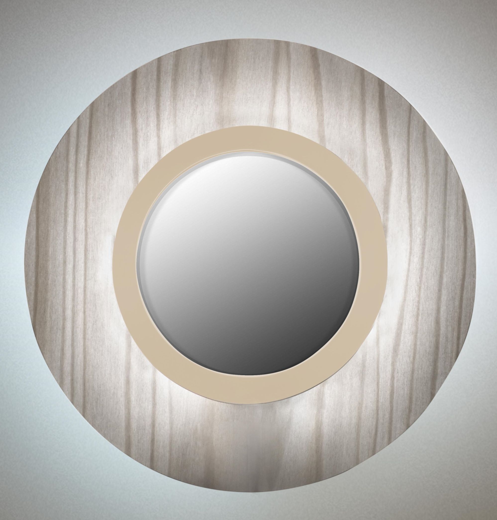 Lens LED Wall Lamp Round Metal Ring in Ivory White Grey LZF Lamps