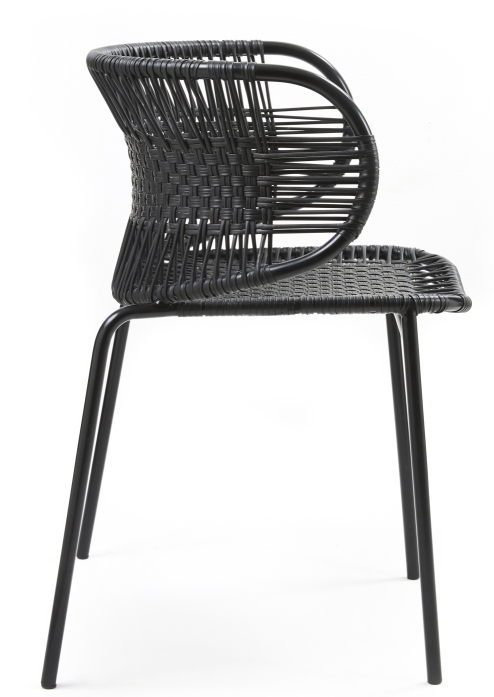 Cielo Stacking Armchair Stackable Armchair Outdoor ames Black - Black