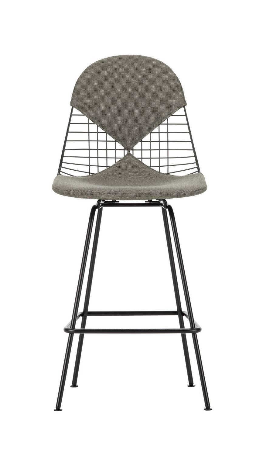 Eames Wire Bar Stool Medium with seat and back cushion Vitra  