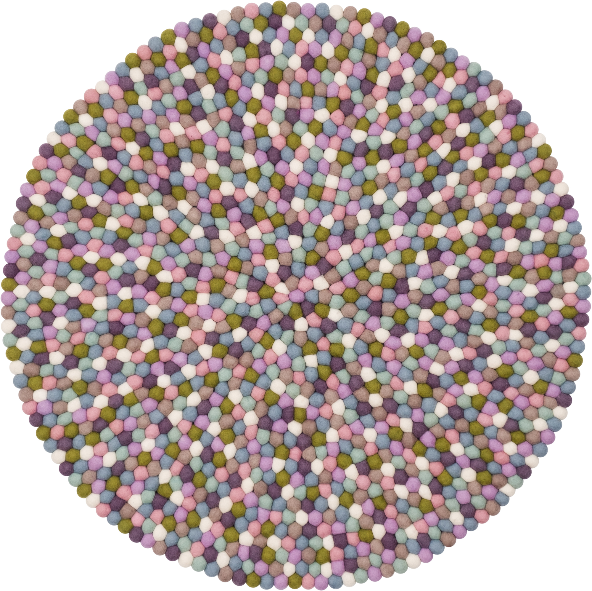 Felt ball Carpet round 120 cm Myfelt Greta