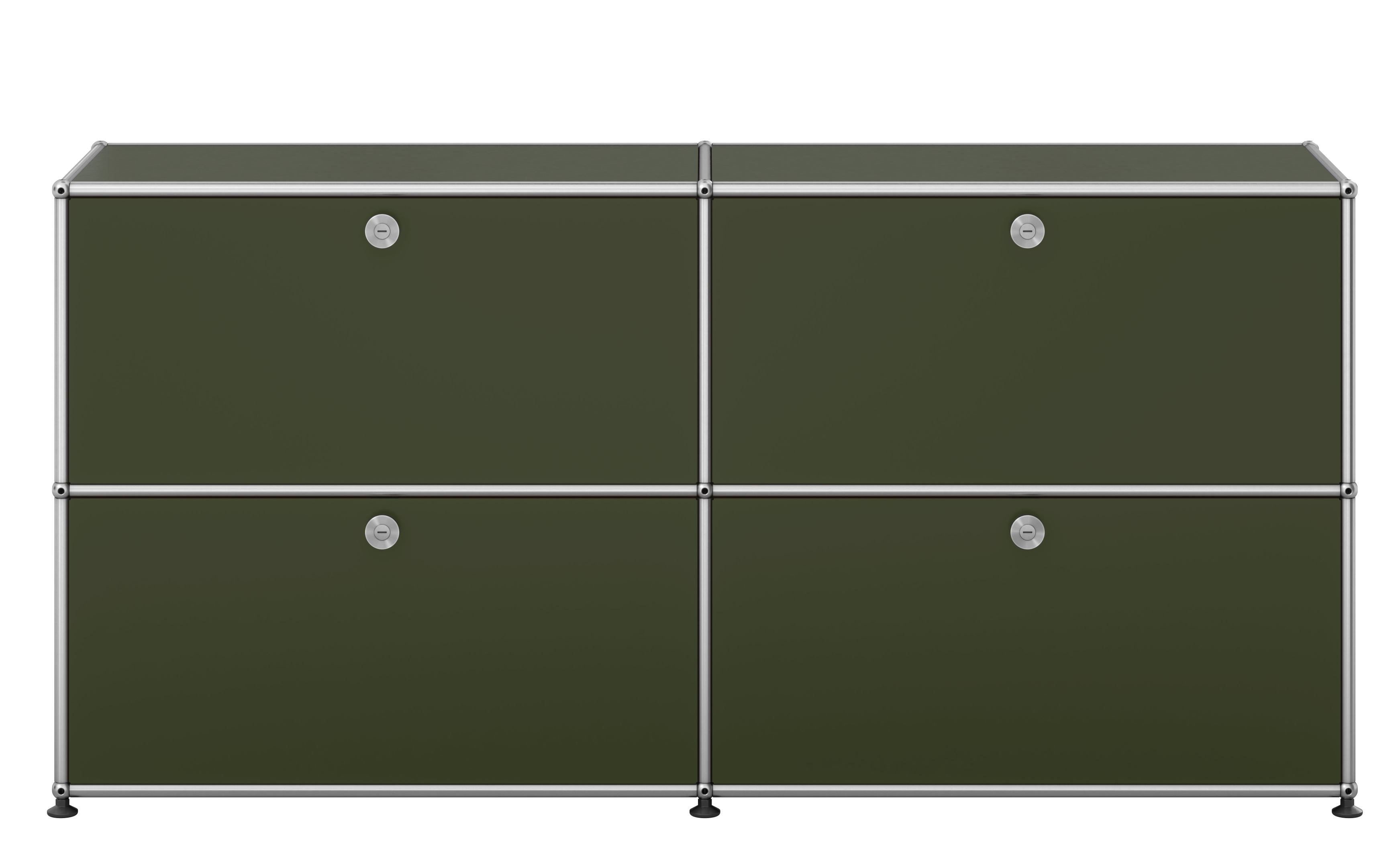 USM Haller sideboard with four hinged doors olive green NEW STANDARD COLOUR