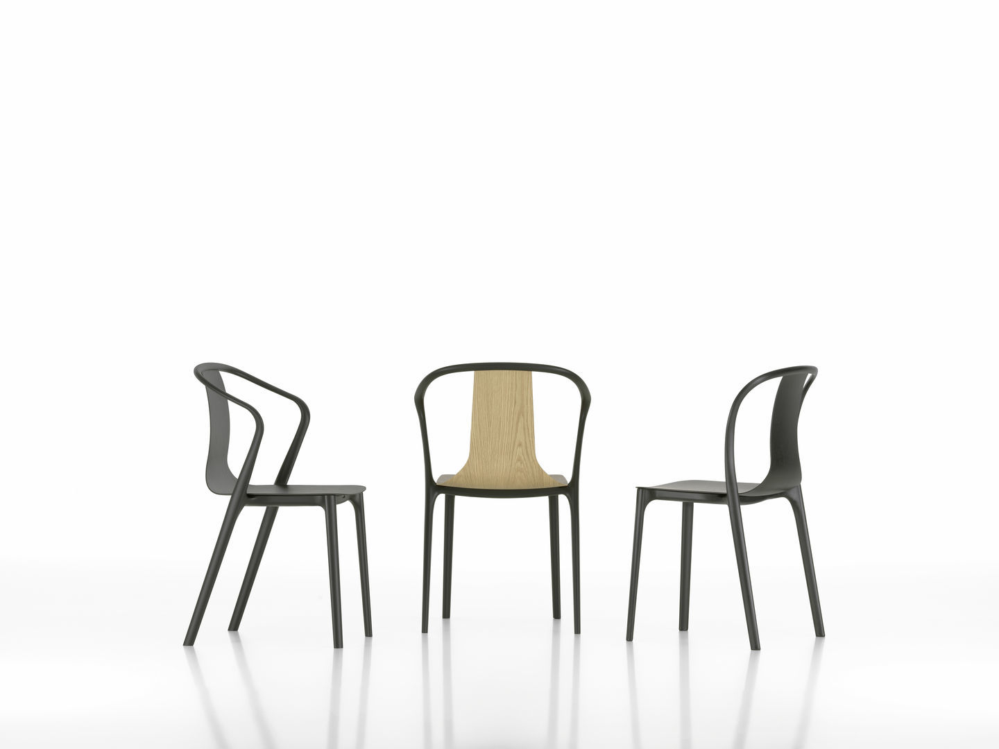 Belleville Armchair Wood Chair Vitra