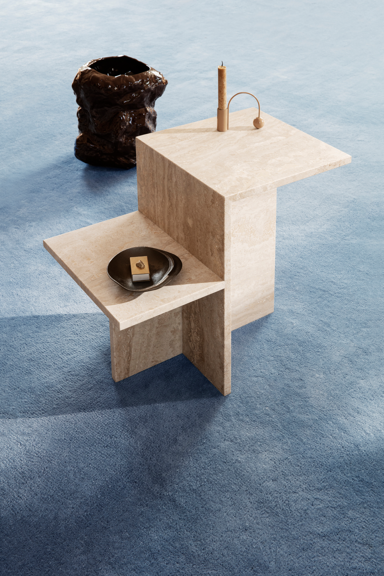 Distinct Side Table - Travertine Ferm Living