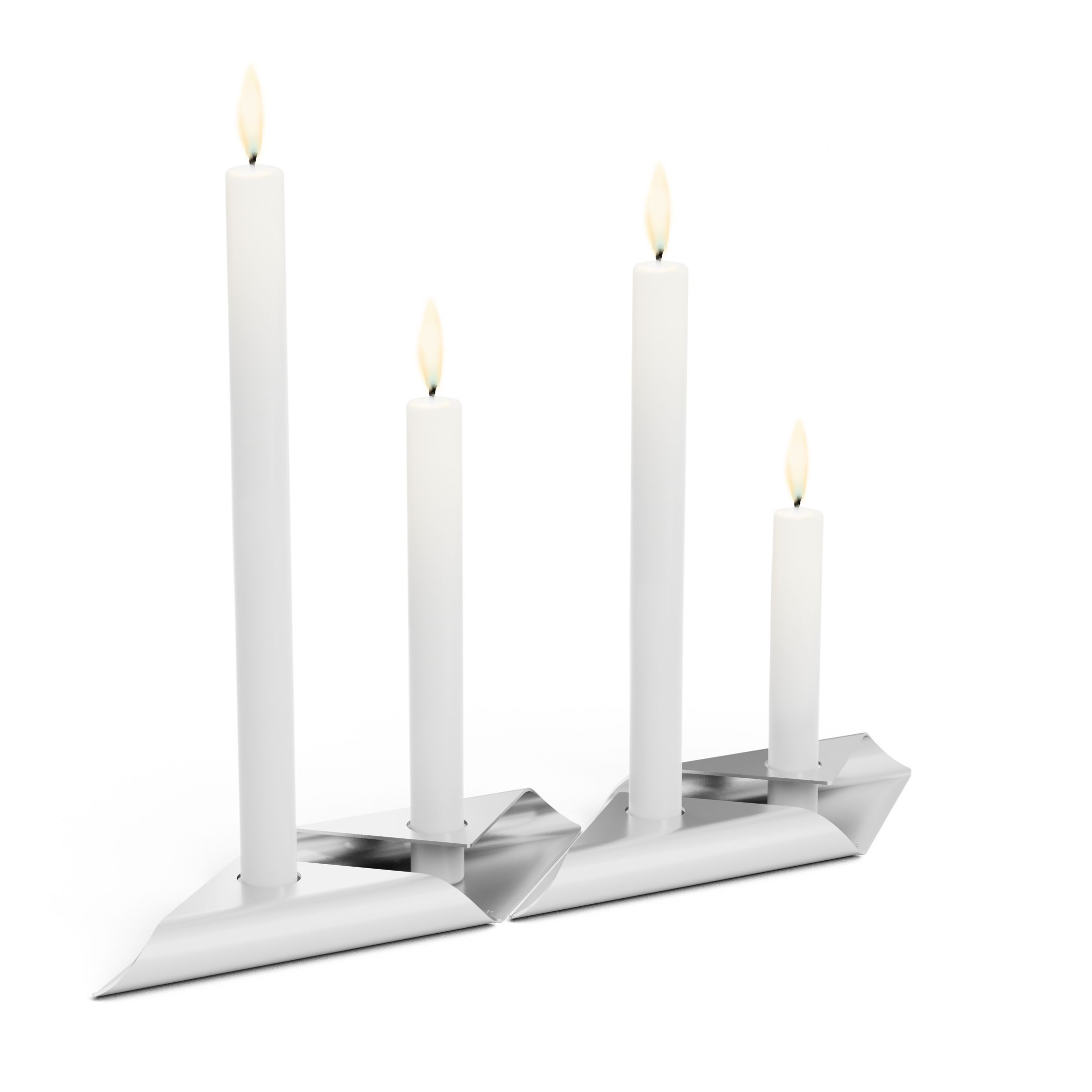Square Candle candlestick set of 4 silver Höfats SINGLE PIECES