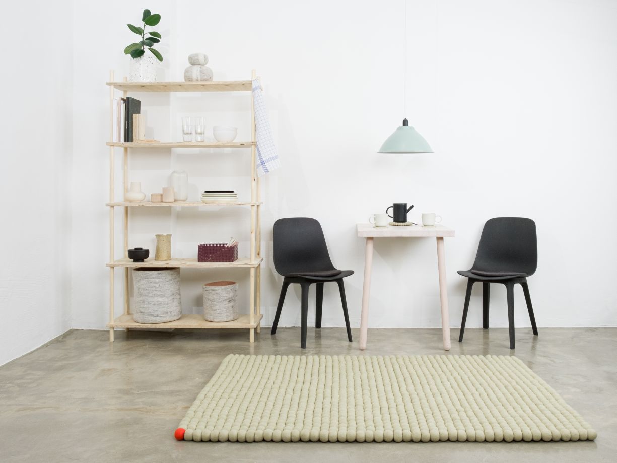 Big One Rectangular Felt carpet 200 x 300 cm myfelt Green beige