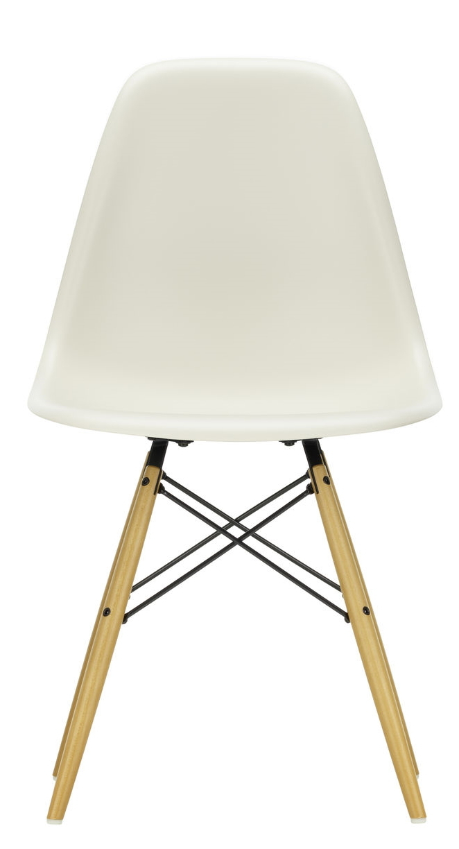 Eames Plastic Side Chair DSW Chair Vitra Maple yellowish - Pebble stone