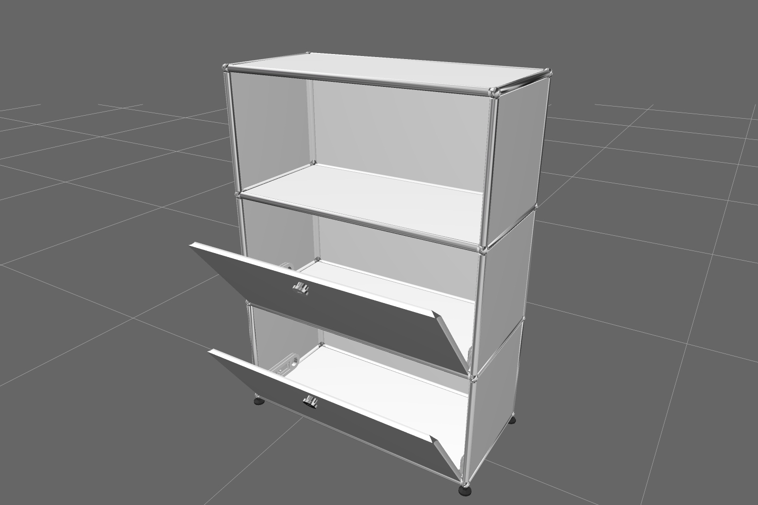 USM Haller Highboard 1 Open / 2 Flaps Pure white - FAST DELIVERY    