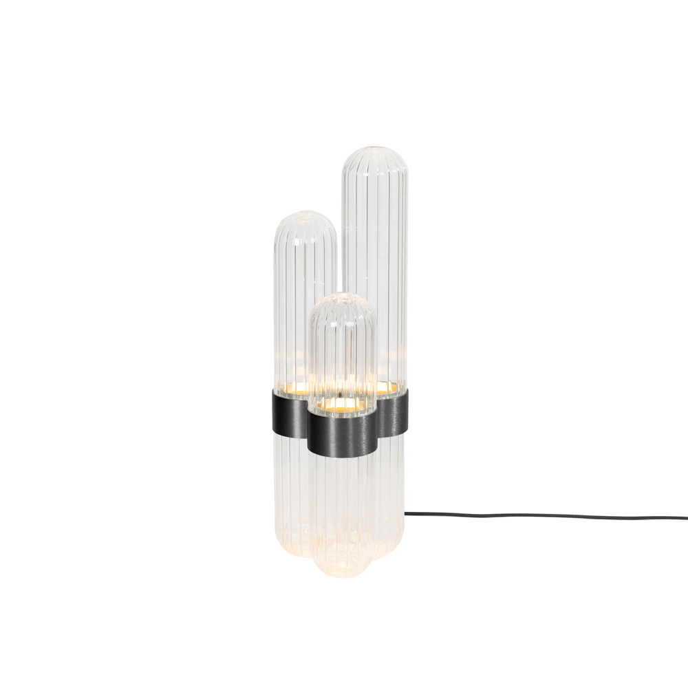 Cactus floor lamp small Transparent/ black with fixed LED 1600lm Pulpo