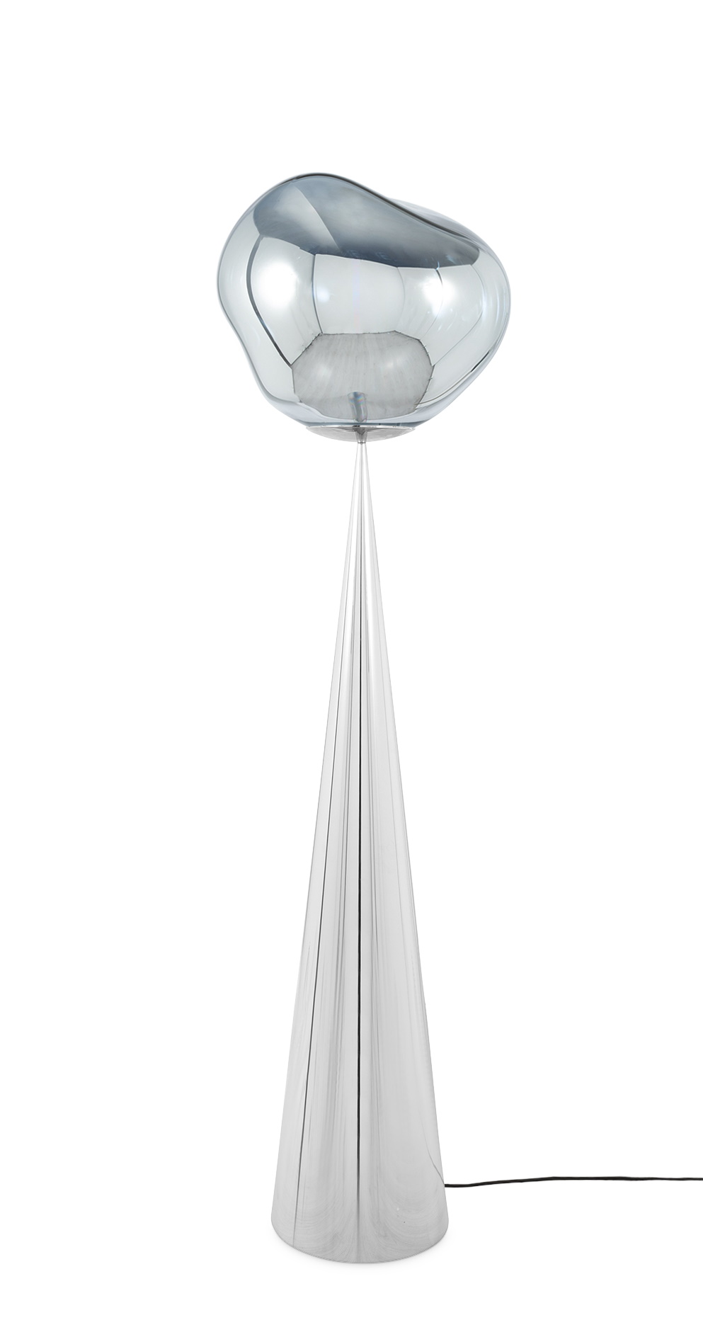 Melt Cone Fat Floor lamp silver Tom Dixon
