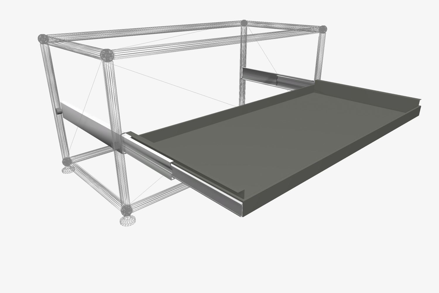 USM Haller extension shelf spare parts medium gray 39.5 x 35