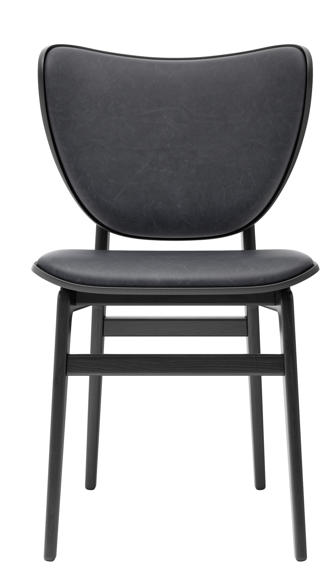 Elephant Dining Chair mit Lederbezug in Anthrazit und schwarzem Eichengestell. Moderner Esszimmerstuhl.