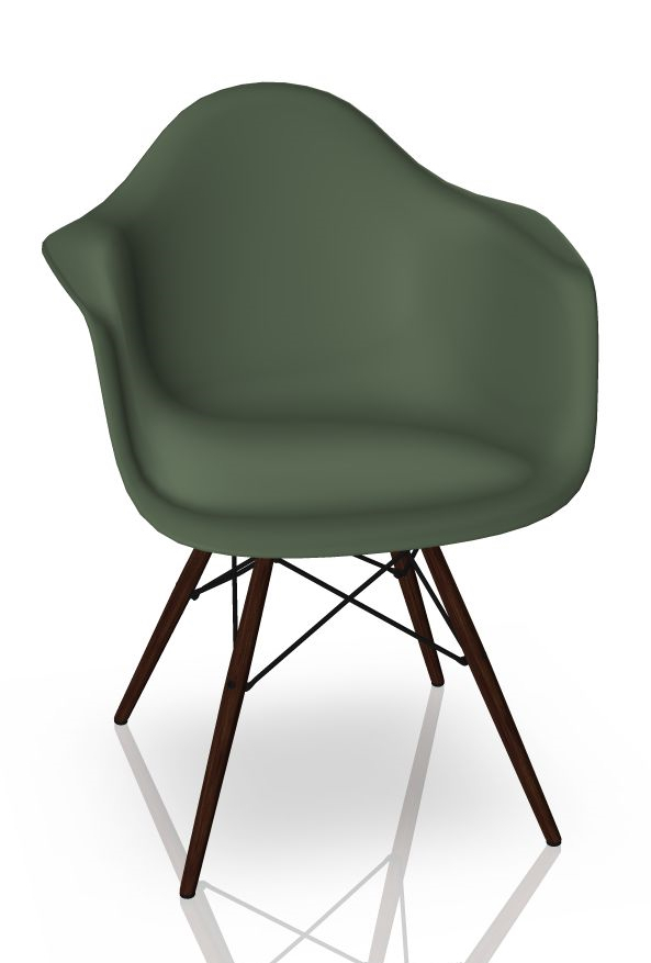 Eames Plastic Arm Chair DAW Chair Vitra Maple dark - Forest