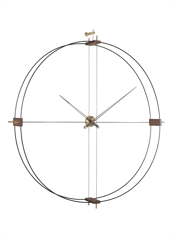 Delmori Wall Clock nomon Black/Walnut