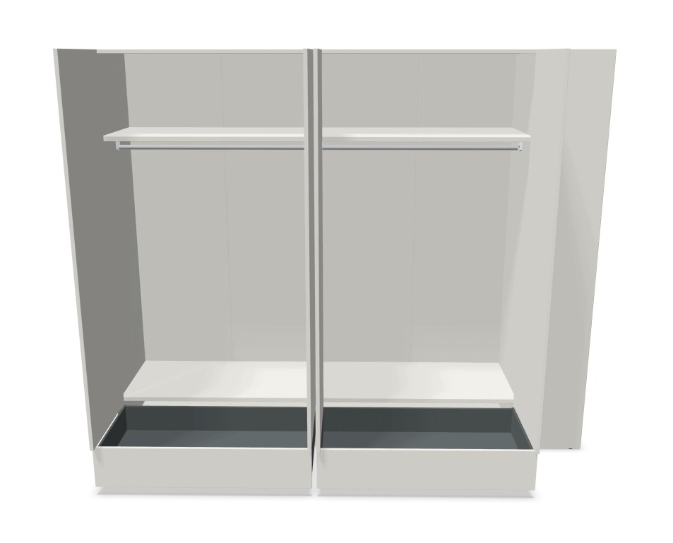 MODULAR PLUS wardrobe combination double wardrobe with 2 drawers and add-on wardrobe right Müller Möbelwerkstätten