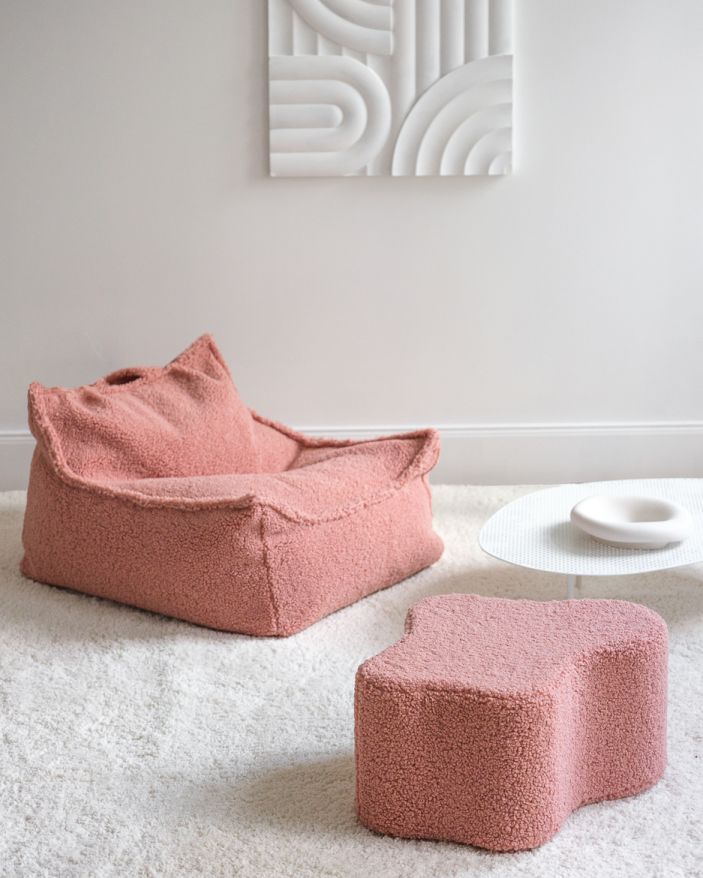 Children's beanbag armchair Teddy fabric Guava Wigiwama