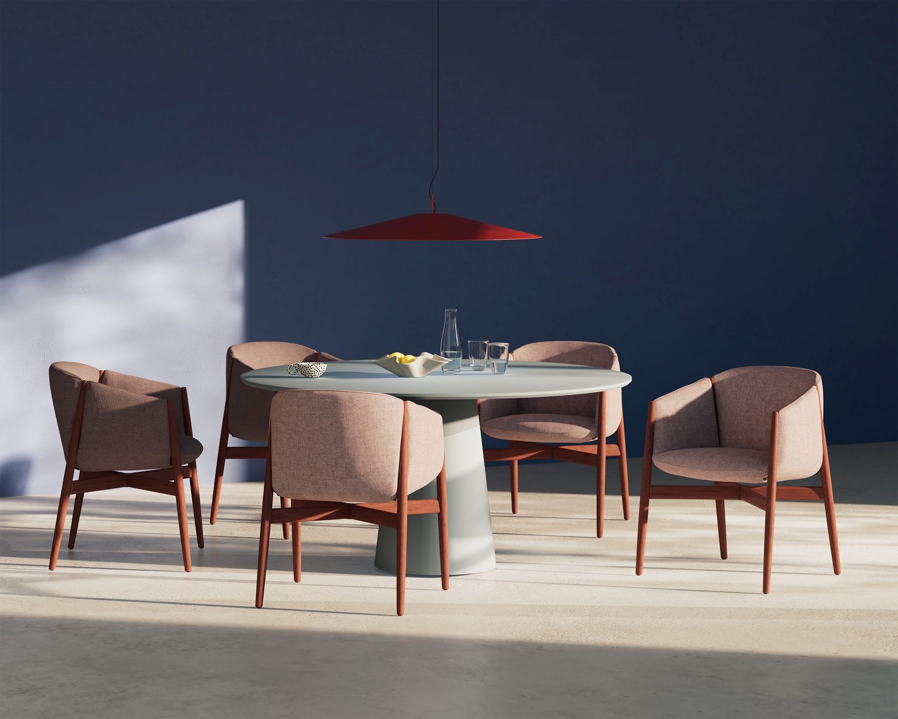 Kagu chair with armrests wooden frame Cor