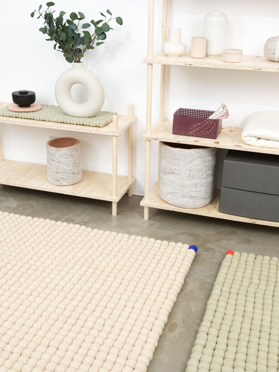 Big One Rectangular Felt carpet 200 x 300 cm myfelt Green beige