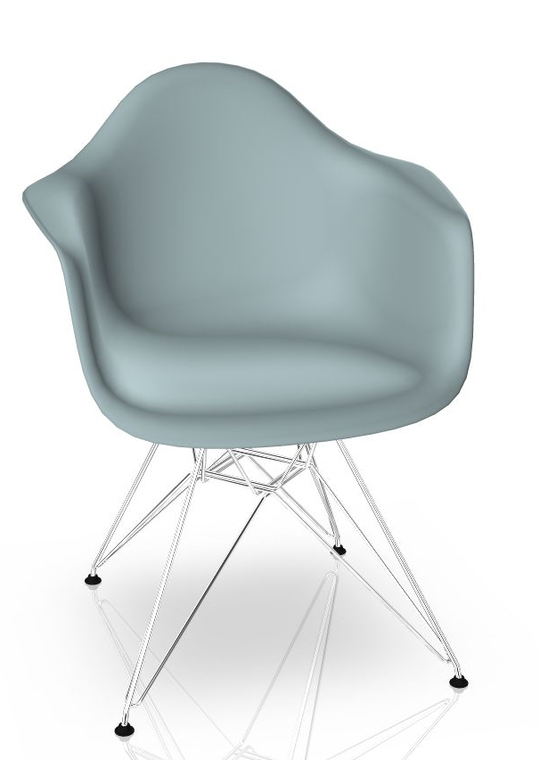 Eames Plastic Arm Chair DAR Chair Vitra Chrome - Ice grey