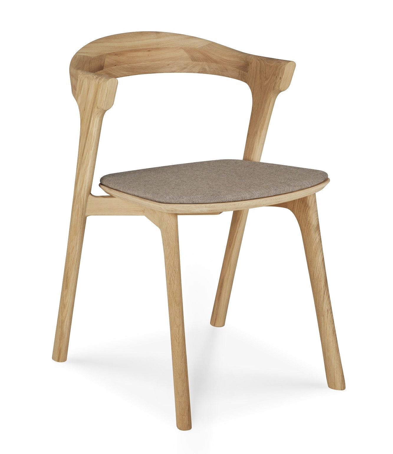 Bok chair without armrests with seat cushion NATURAL OAK / WARM GREY Oak Ethnicraft SINGLE PIECES