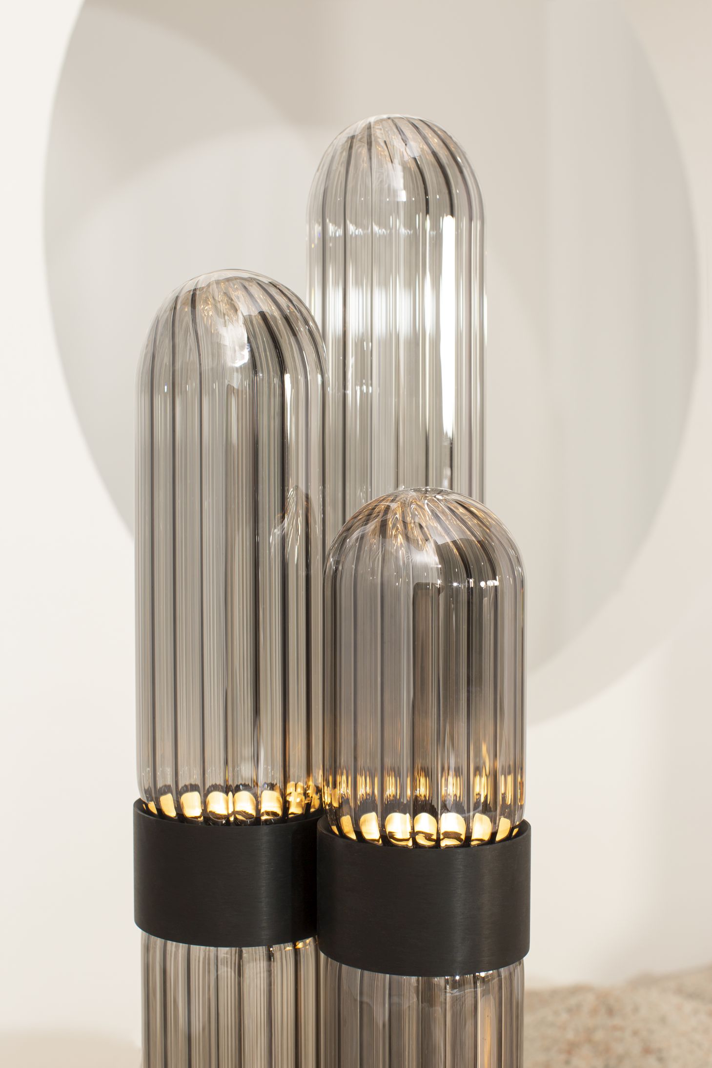 Cactus floor lamp small Transparent/ black with fixed LED 1600lm Pulpo
