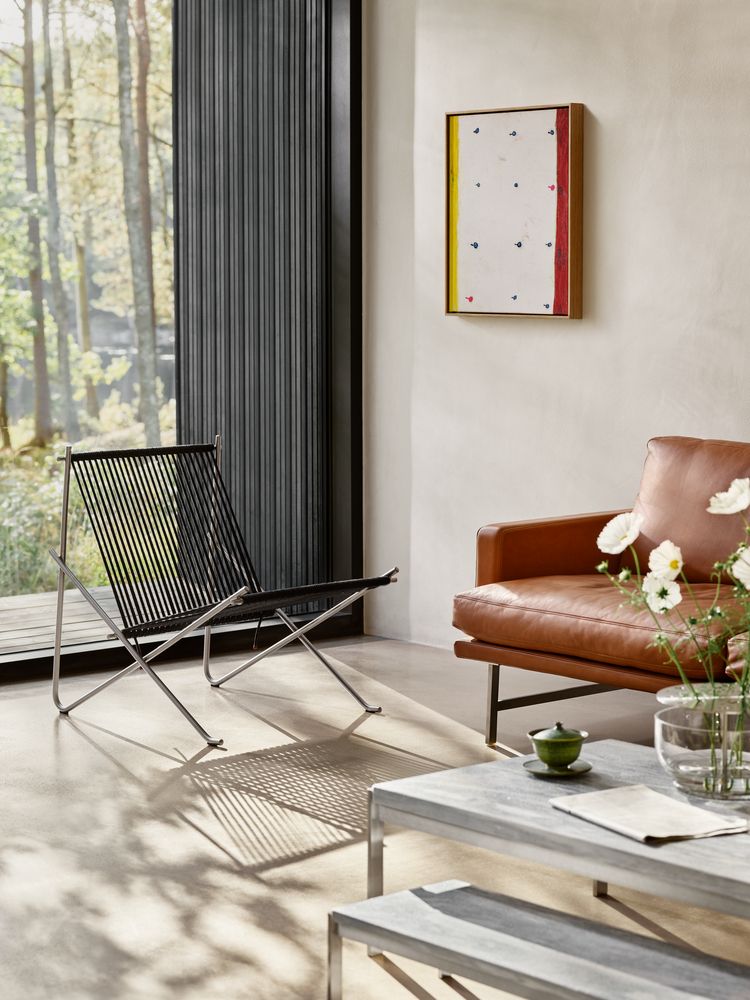 PK4 Lounge Chair Steel - Nature Fritz Hansen