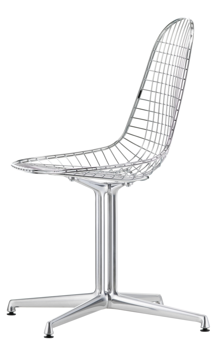 Vitra DKL Wire Chair, ungepolsterter Design Stuhl aus verchromtem Stahl, modernes Möbelstück für Wohnzimmer.