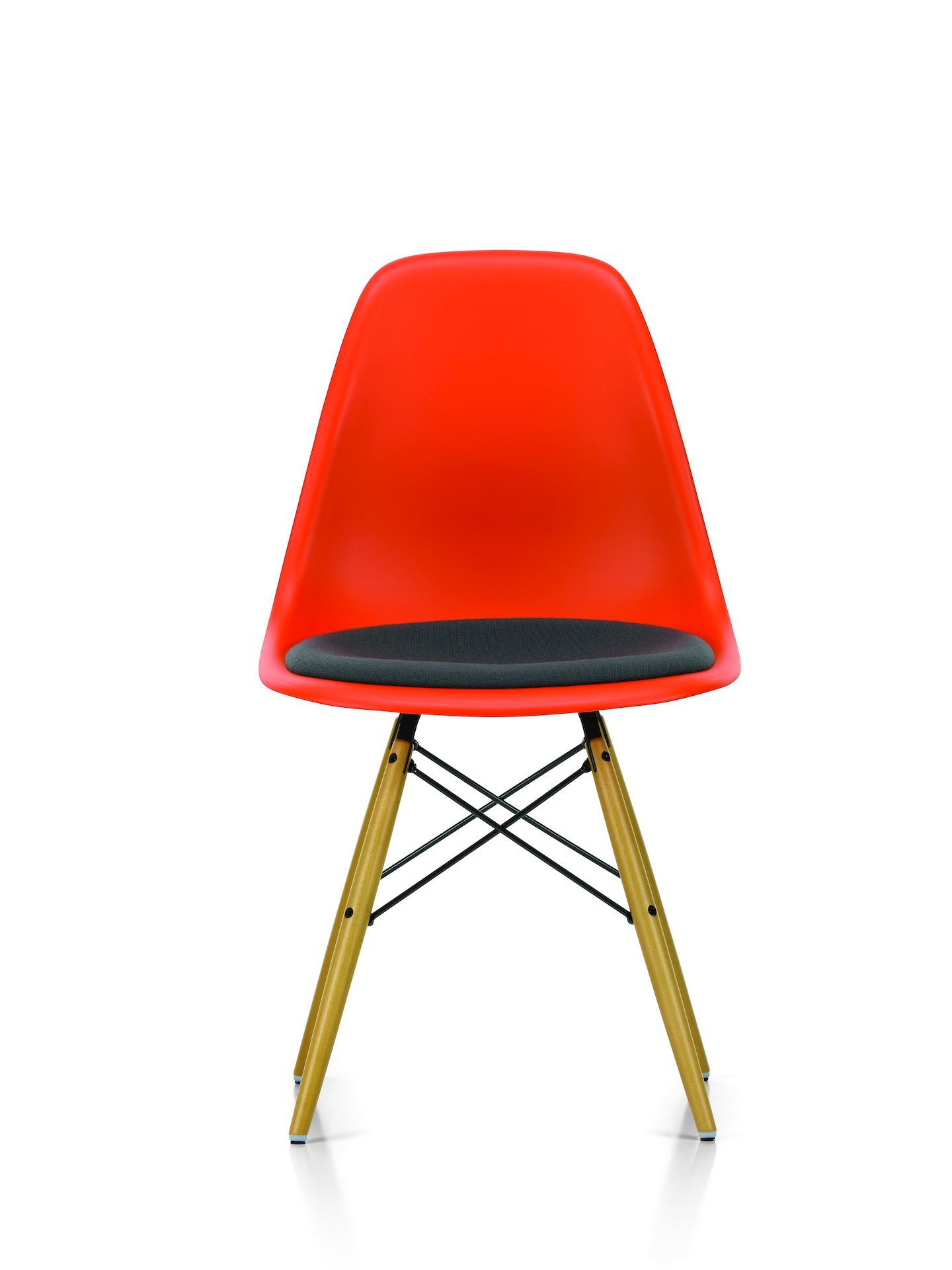 Eames Plastic Side Chair DSW Chair with Seat Cushion Vitra Eames Plastic Side Chair DSW Chair with Seat Cushion Vitra