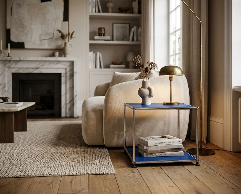 USM Haller side table M21 open narrow pure white