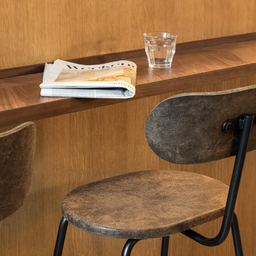 Earth Stool bar stool with Backrest Mater 