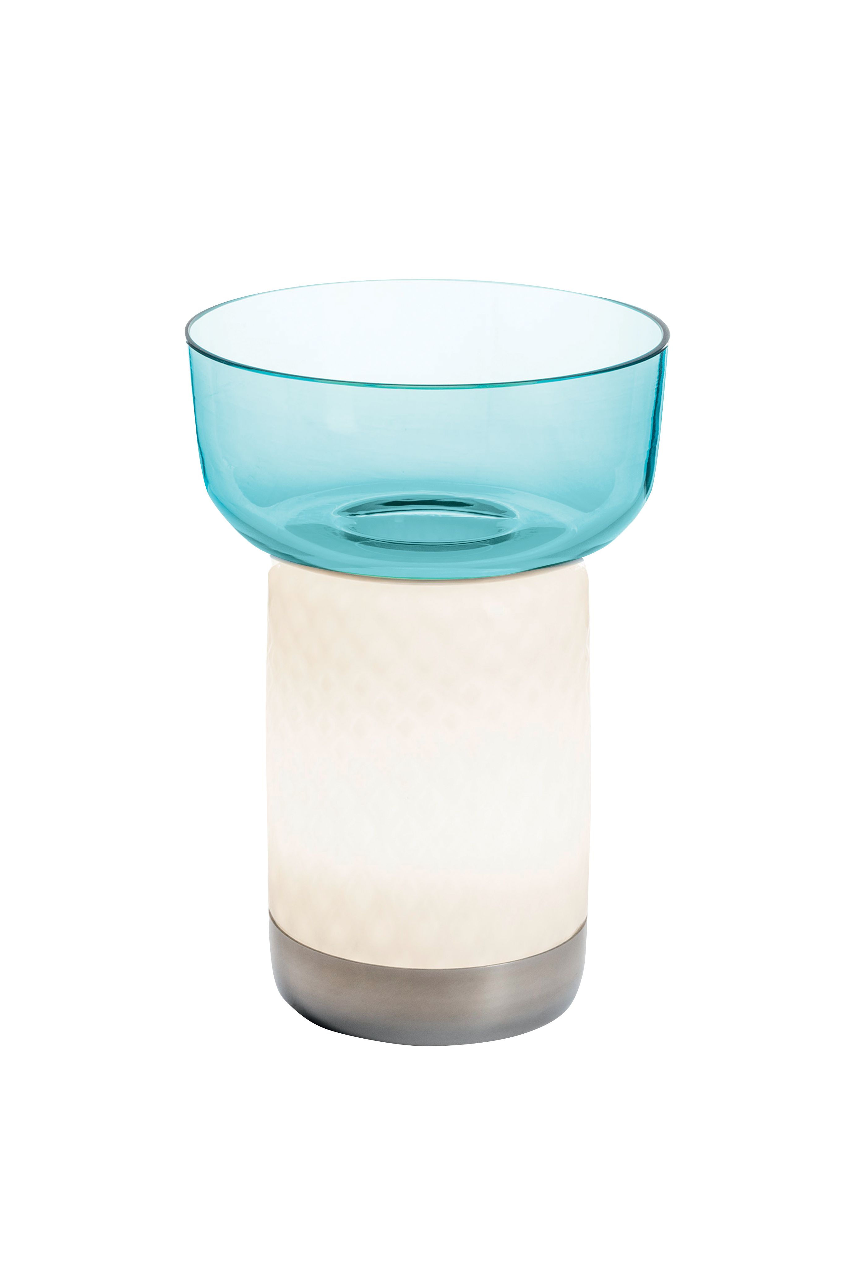 Bontà Battery Lamp Body with Bowl in Blue Artemide