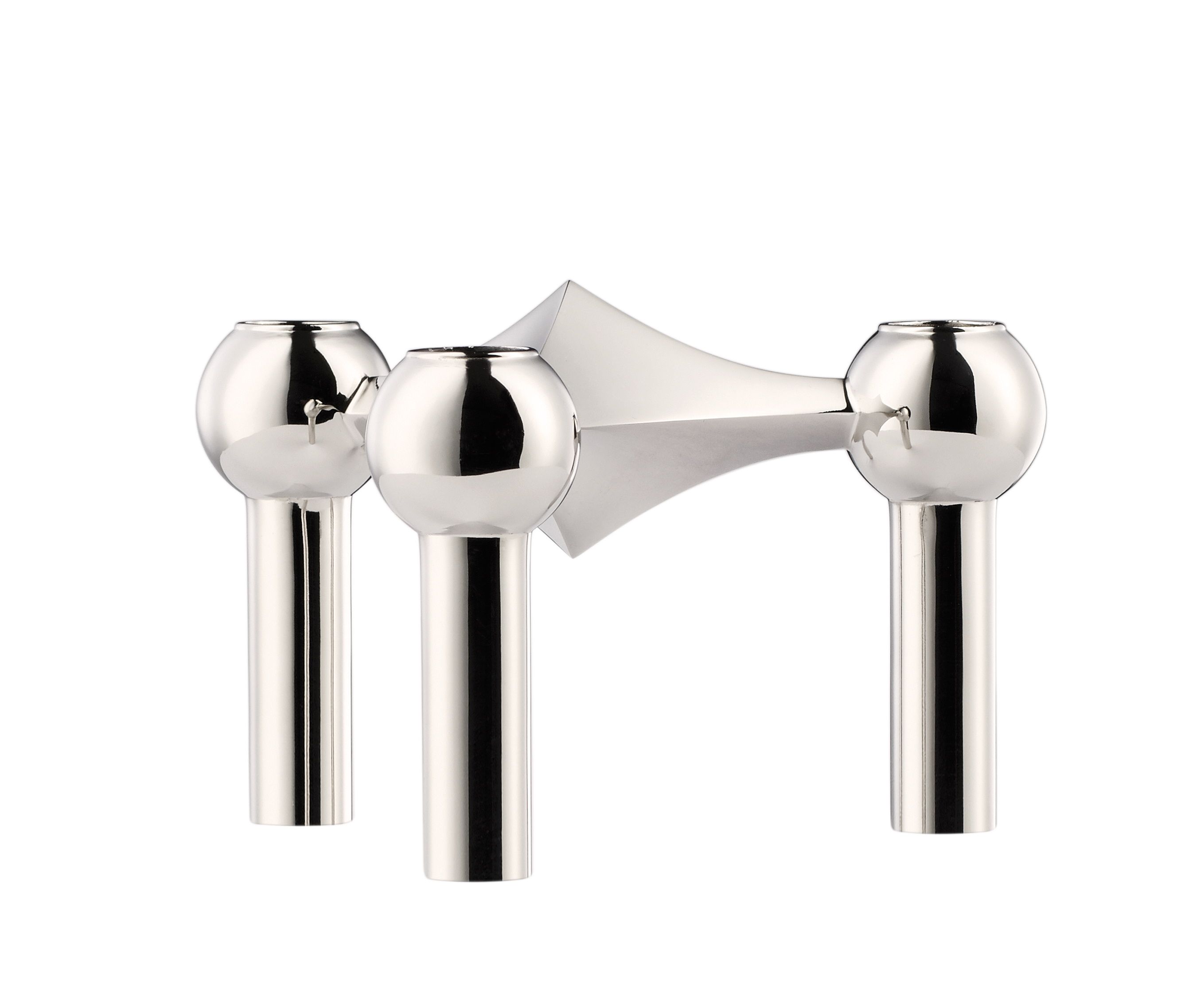 Candlestick set of 3 chromeStoff Nagel