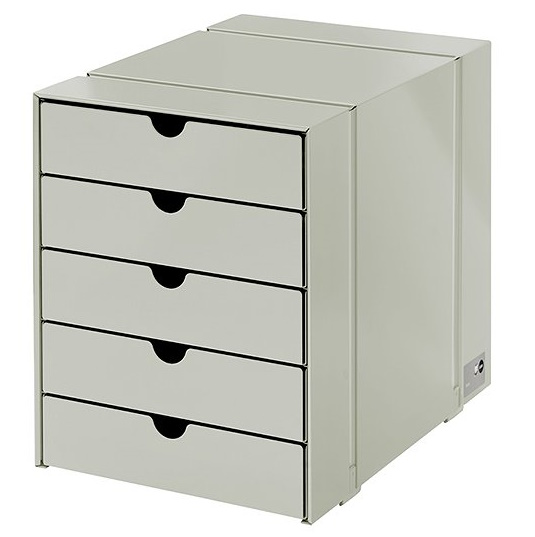 USM Haller Inos box set C4 with 5 closed trays Home Office Light grey