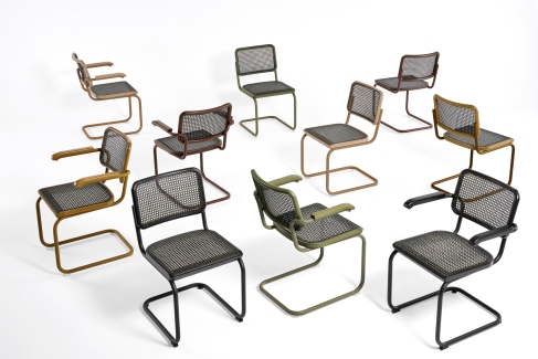 S 64 V Tubular steel classic cantilever chair Thonet