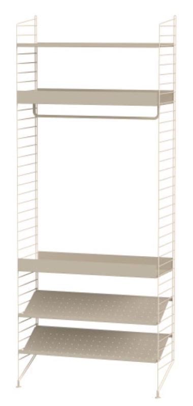 String Bedroom Floor Shelving System D String Furniture Beige - Beige