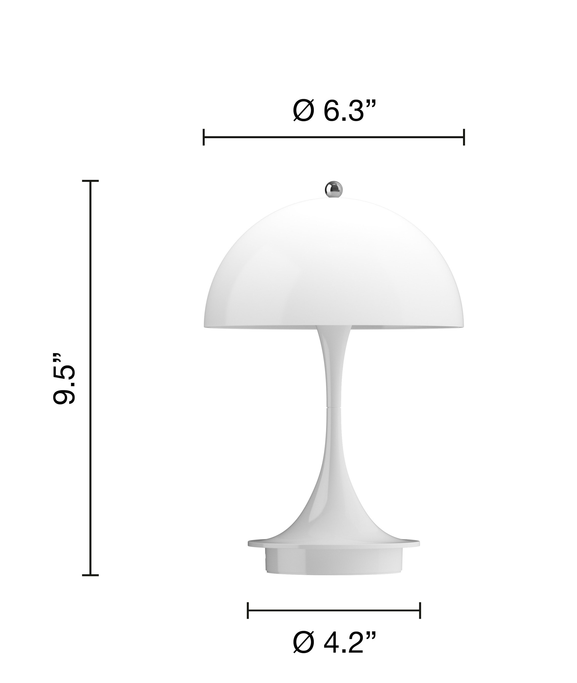 Panthella 160 Portable V3 rechargeable LED table lamp Indoor/Outdoor Louis Poulsen 
