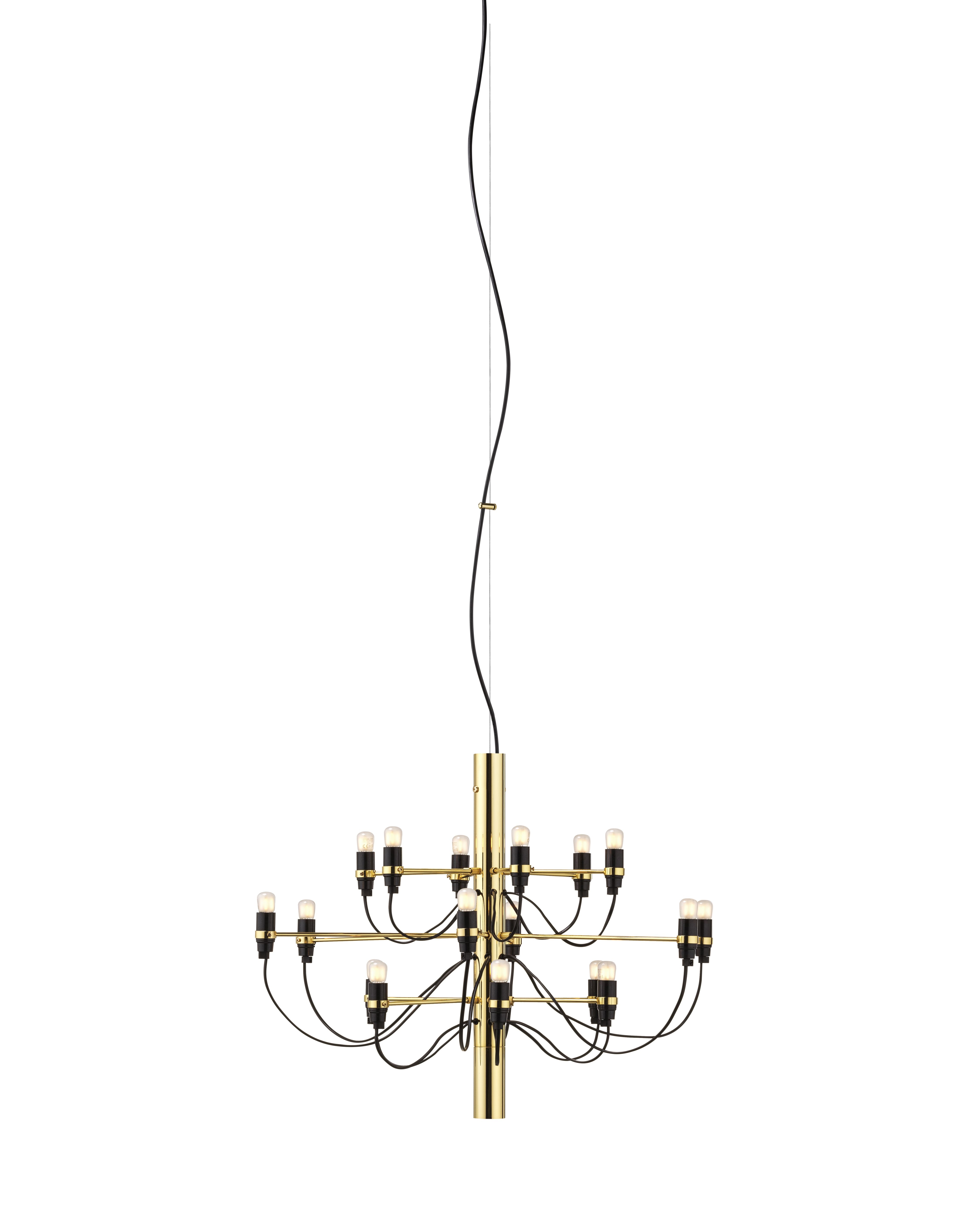 2097/18 Chandelier brass with frosted bulbs Flos